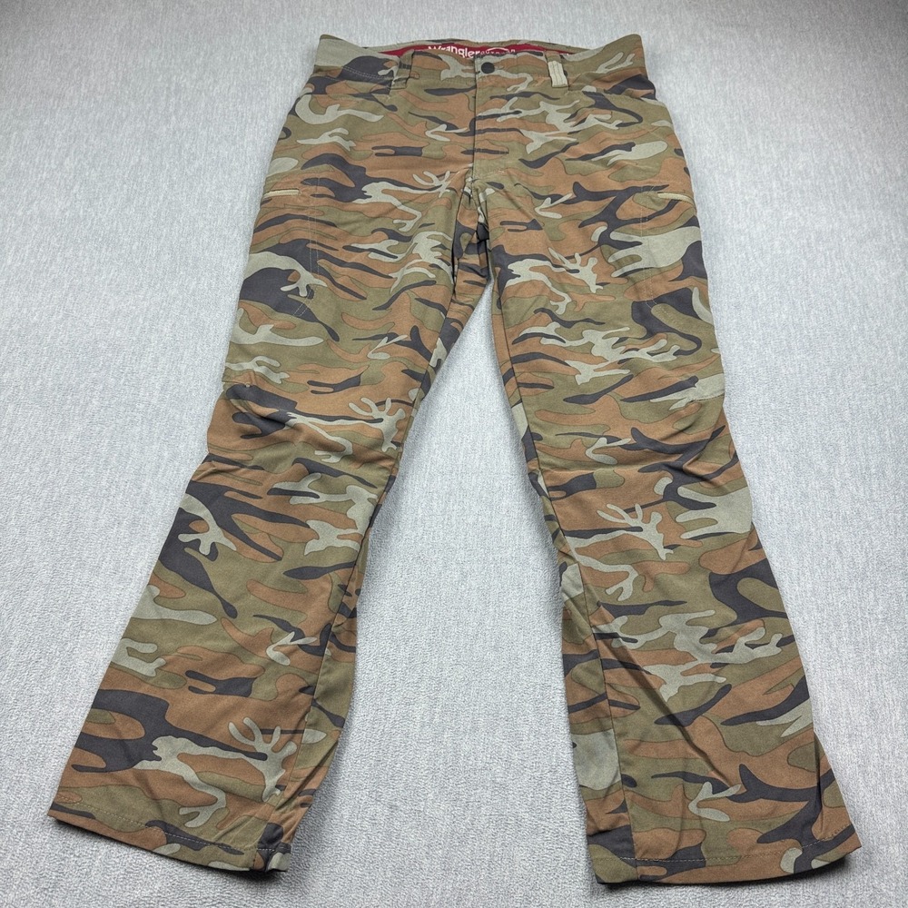 Wrangler Pants Mens 34x30 Brown Camouflage Outdoor Flex Cargo Wokwear NW780GC